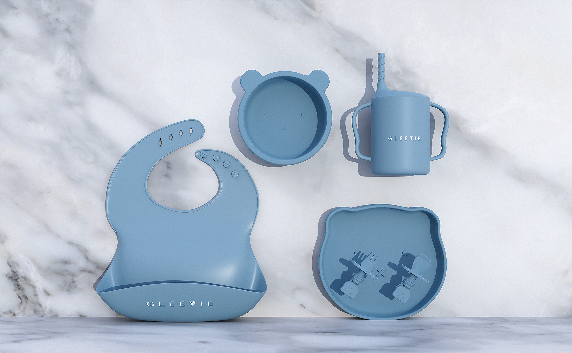 Gleevie Silicone Baby and Child Feeding Sets (7 Pieces)