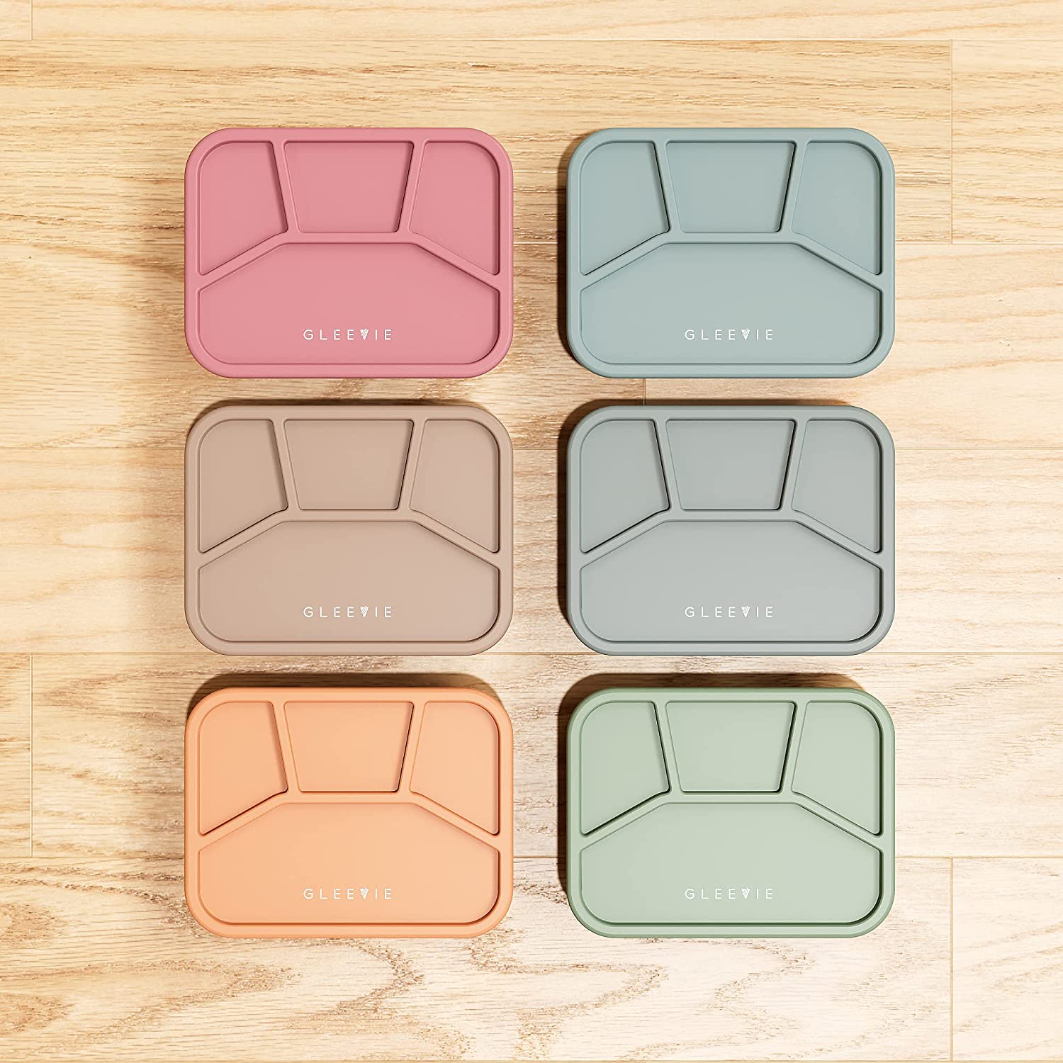 Gleevie 4 Grid Leakproof Silicone Bento Box