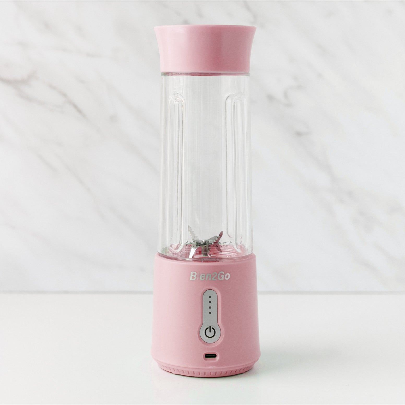 Pink Bliss Portable Wireless Smoothie Blender Blend On-The-Go with